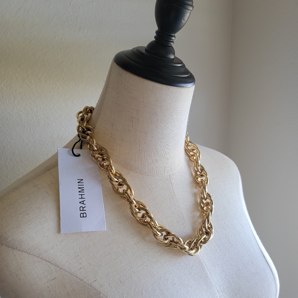 BRAHMIN 18" 18K GP Double Round Chain Necklace